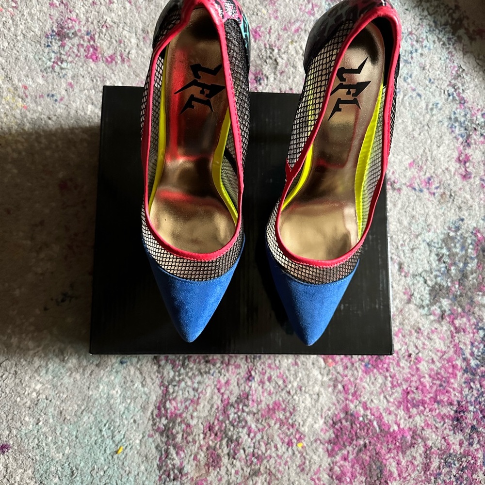 Multi Colored high heels.